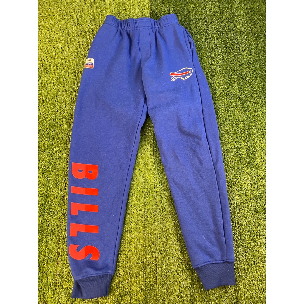 NFL Team Apparel Buffalo Bills Kids Royal Blue Fleece Joggers Size 14-16 Large